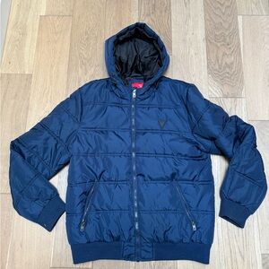 Guess Men's Dark Blue Puffer Jacket